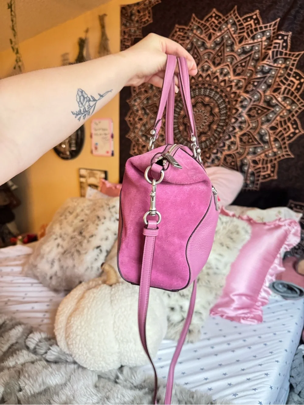 Coach pink leather prairie satchel handbag/crossbody